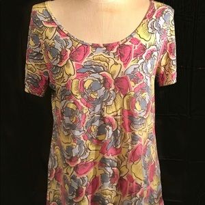 Lularoe Irma Large Colorful Roses Pastel T-shirt